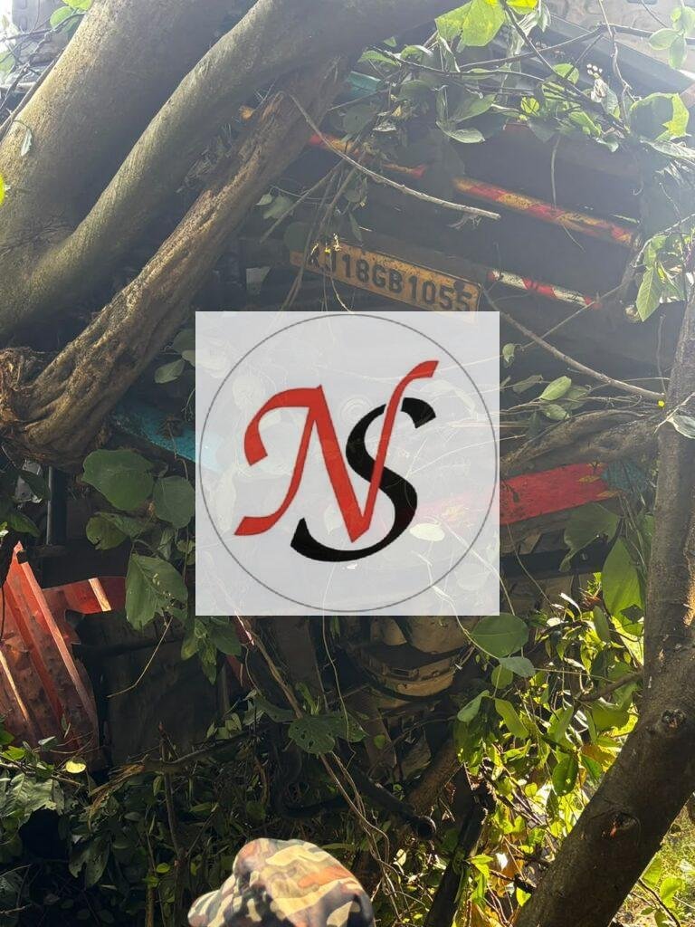 घाटी में फिर हादसा: एनएच-19 पर अनियंत्रित ट्रक गहरी खाई में गिरा, चालक गंभीर रूप से घायल